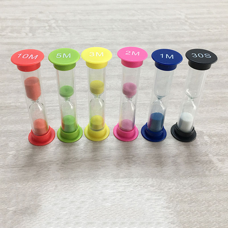Hurtownia 1 2 3 4 5 Minute kolorowy plastikowy timer klepsydra dla dzieci i gry piaskowej i kostki