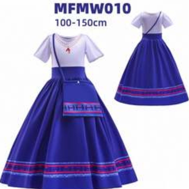 Baige Encanto Mirabel Luisa Cosplay kostium dziewczyny sukienka Halloween księżniczka sukienka z torbą