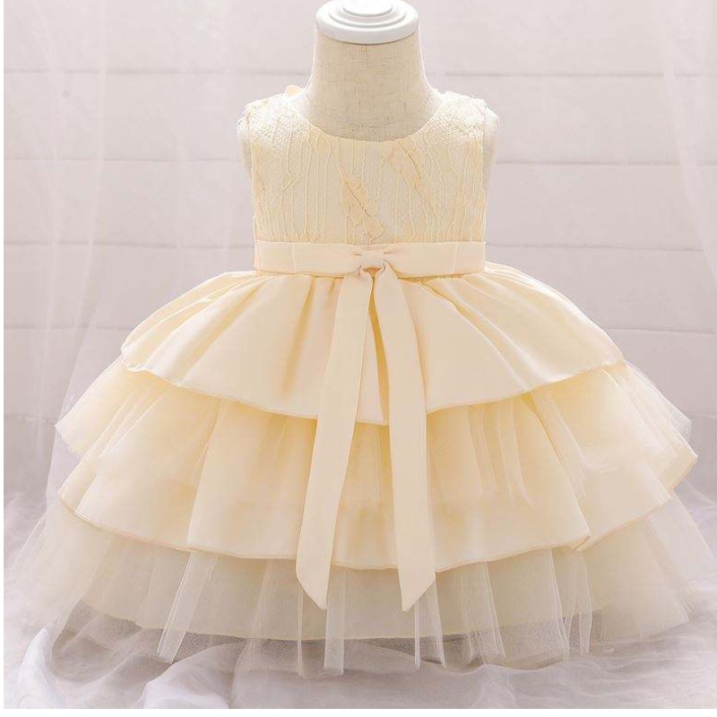 Baige Wysokiej jakości Flower Girl Party Dress Dzieci sukienki dziewczyna kostium dzieci Design L1912xz