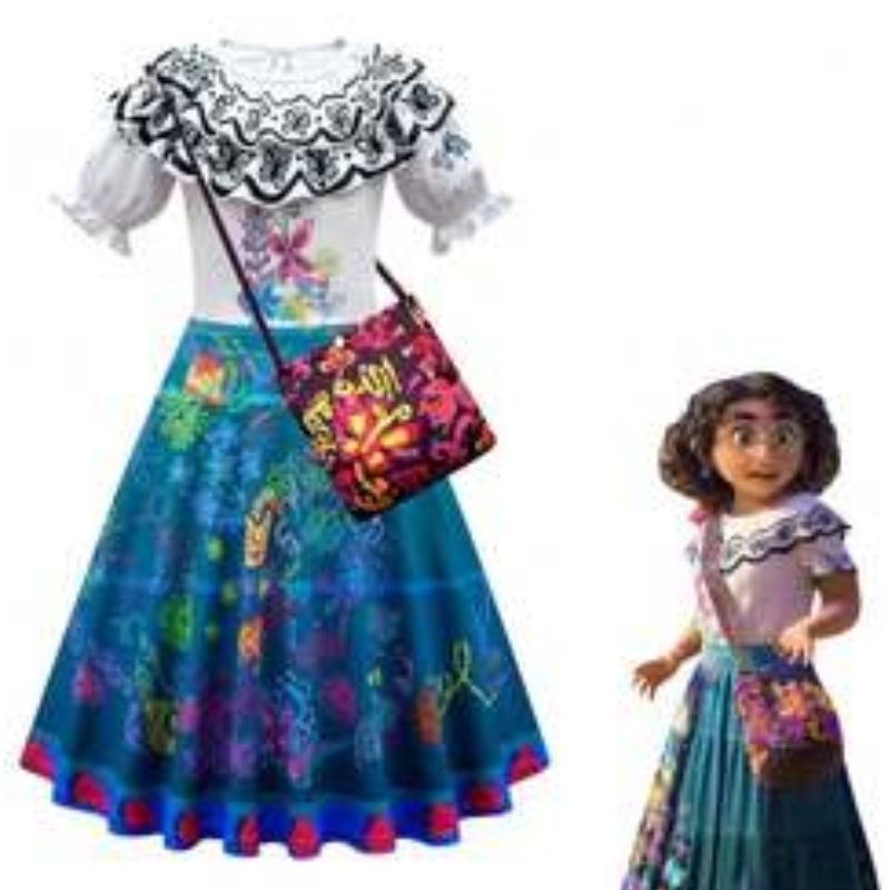 Baige Encanto Mirabel Madrigal Cosplay Costume Carnival Halloween fioletowa sukienka księżniczka