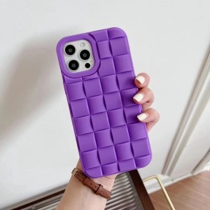 Nadaje się do Apple iPhone 14/14 Pro, all inclusive Fall Proof Telefen Chefenctive Skórzowy obudowa, Checkered Trójwymiarowa obudowa ochronna TPU