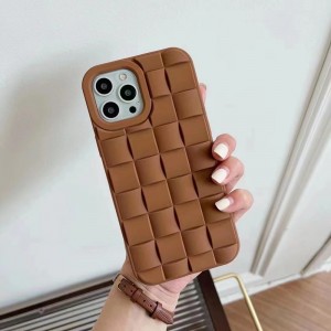 Nadaje się do Apple iPhone 14/14 Pro, all inclusive Fall Proof Telefen Chefenctive Skórzowy obudowa, Checkered Trójwymiarowa obudowa ochronna TPU