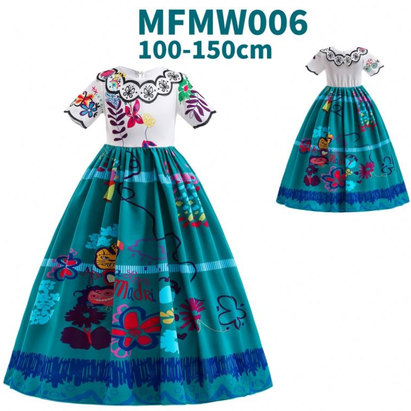Baige Encanto Mirabel Isabella Purple Girl Dress Długie rękawy Nowe karnawałowy kostium dla dzieci