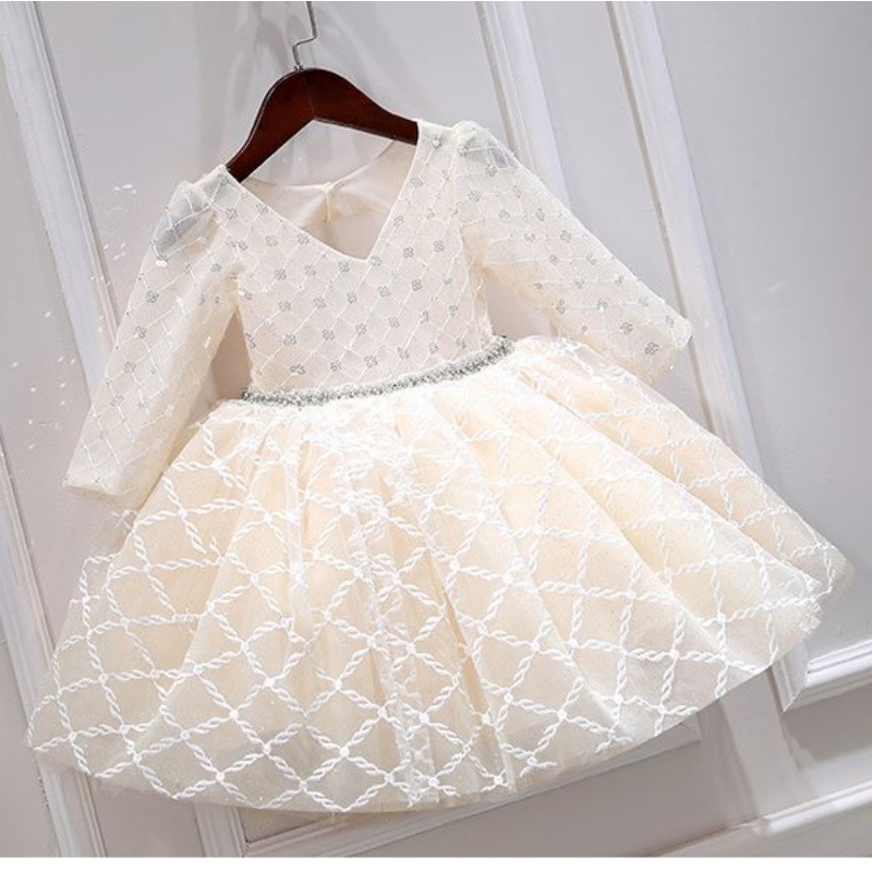BAIGE OEM DZIECI SUKIENKA Księżniczka Księżniczka Fluffy Yarn Flower Piano Costume Gospoda