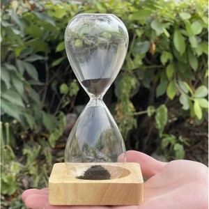 Amazon Hot Deals Glass Ręcznie dmuchane kreatywne pamiątki Prezenty 15/30minute magnetyczne timer piasku z drewnianą podstawą