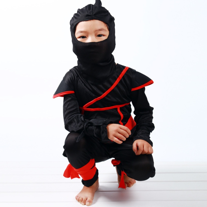 Dzieci zamaskowane wojownik halloween dla chłopców kostium dziewczyny ubieraj kostiumninja dla dziecininja cosplay kombinezon maska ​​maska