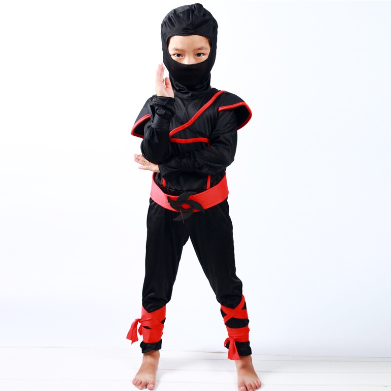 Dzieci zamaskowane wojownik halloween dla chłopców kostium dziewczyny ubieraj kostiumninja dla dziecininja cosplay kombinezon maska ​​maska