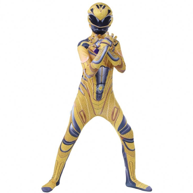 Wielokrotny kolor drukowanyna Halloween kreskówkowy Anime Superhero Cosplay Power Ranger Kostium dla dzieci