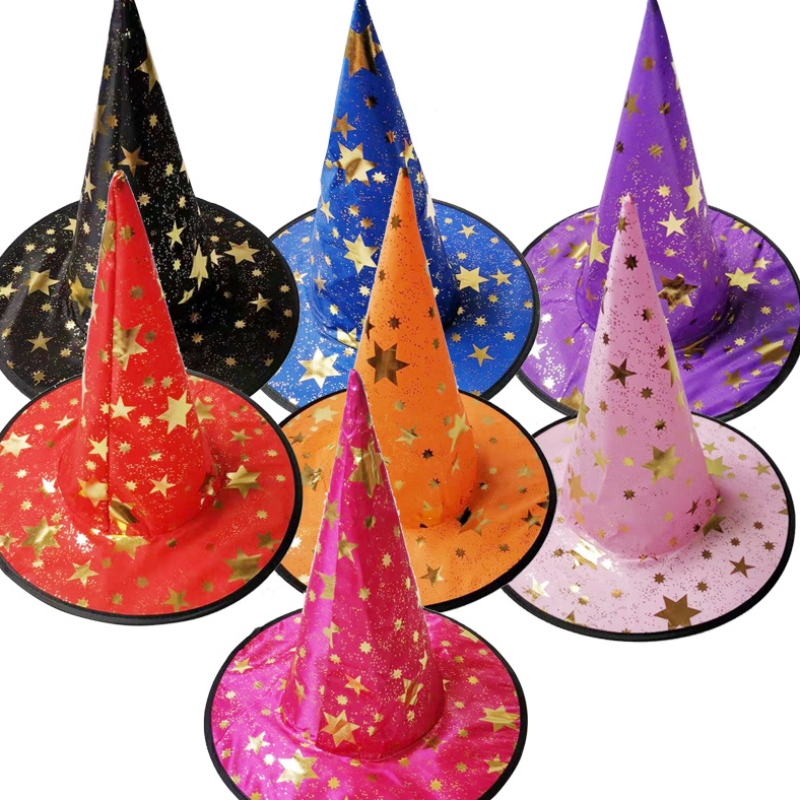 Gorąca sprzedaż Halloween Cosplay Black Winted Witch Hat Dekoracje dla dorosłych i dzieci