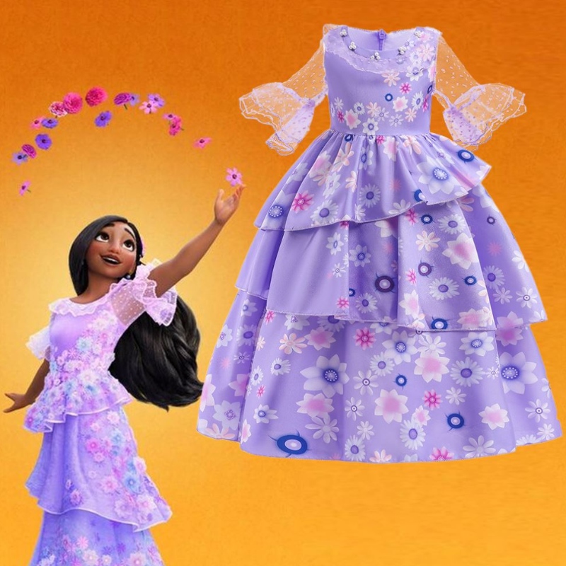 Baige Carnival Mirabel Isabela Purple Girl Dress Encanto Kids Cosplay Cosplay