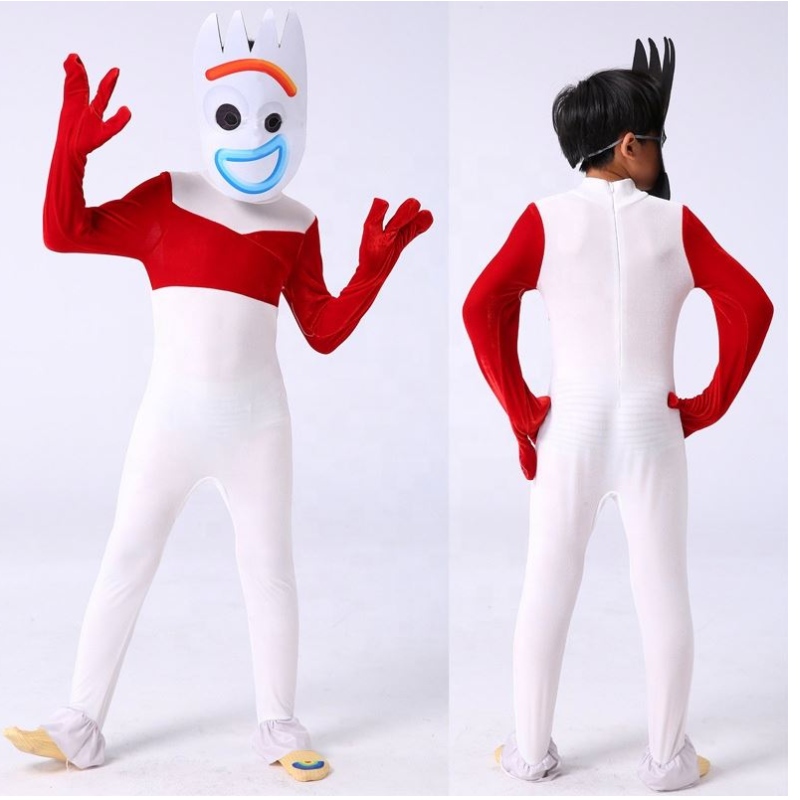 Fabryczny kostium Cosplay Białego Bodysuitna Halloween Party Forky Performance Nosuj to Toy Story Costume for Kids with Mask