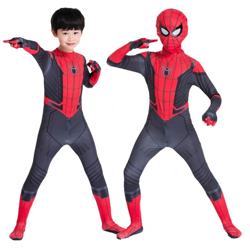 2022 Amazon gorąca wyprzedaż hurtowy styl klasycznynajlepsza cena kreskówka czerwona czarna odzież figura de acion anime Kids Spiderman Costume