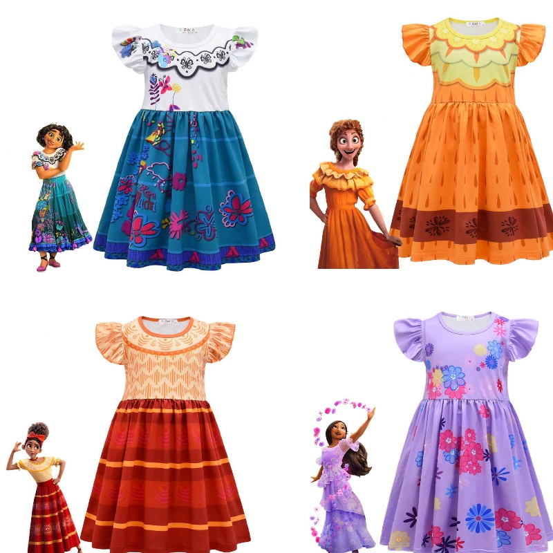 Nowy urok Mirabell Madryt Costume Girls Dress Princess Dress Halloween Carnival Cosplay Costume Luisa Madrigal Cosplay
