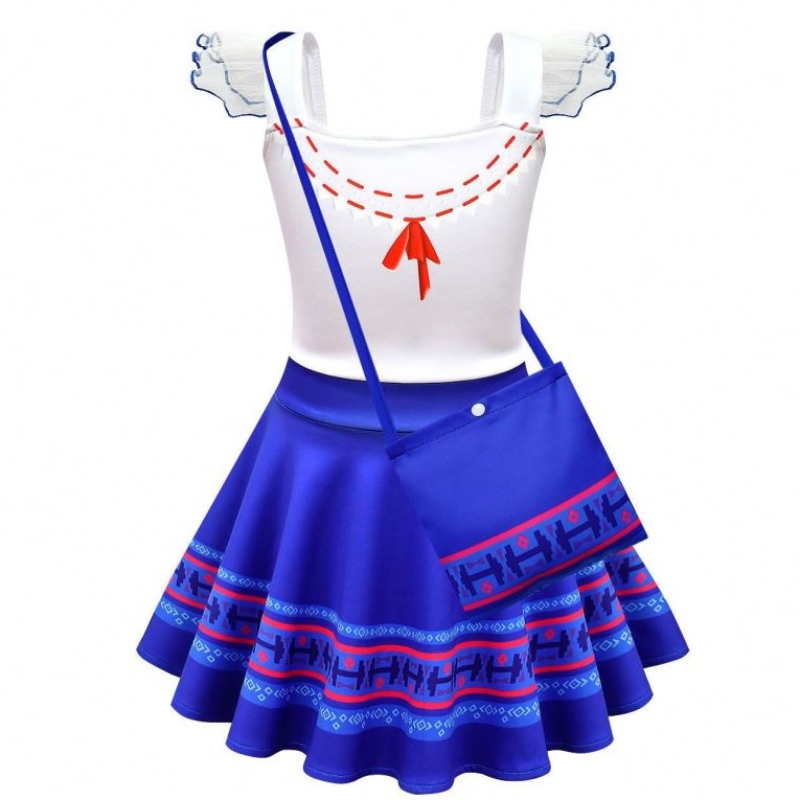 Baige Kids Girls Encanto Mirabel Cosplay Costume Carnival Halloween Princess Party Sukienka