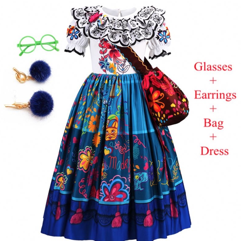Baige Kids Mirabel Madrigal Film Costume Halloween Carnival Cosplay Girl