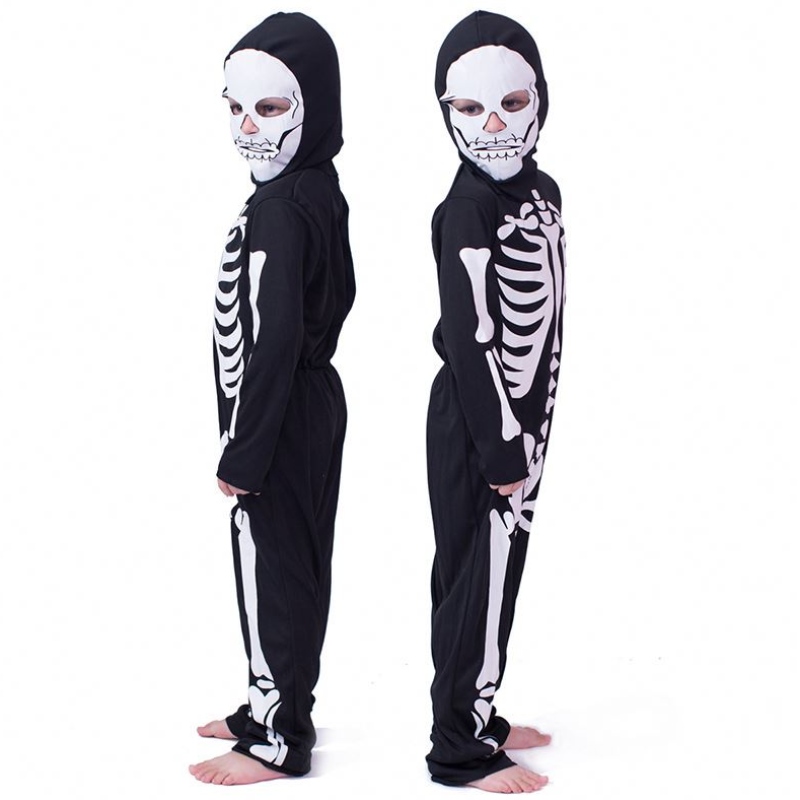 Halloweenowe przerażające ubieranie się szkielet dziewczyna chłopiec dla dzieci kostium HCVM-002