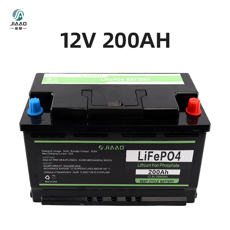 JiaAo bateria litowo-żelazofosforanowa żywotność 12v 100/200AH rv morski głęboki cykl bms Bluetooth bateria litowa