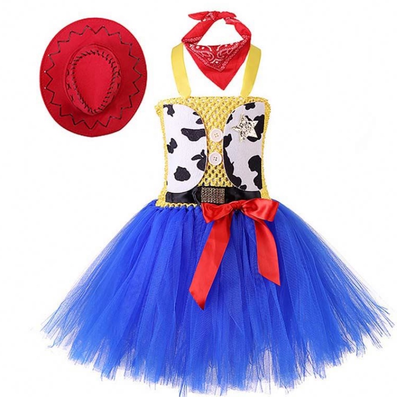 Wielkanocna przyjęcie urodzinowe Ubranie Cowgirl Cowgirl dla dziewczyny 1-12 lat z bandana kowbojski kapelusz HCTS-002