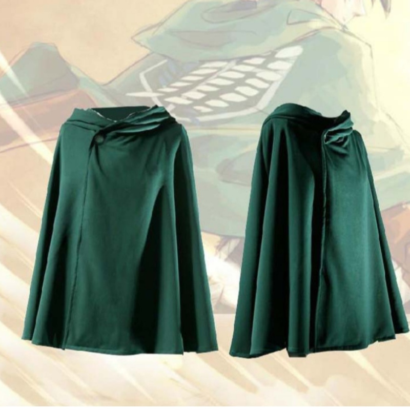 Cosplay Costume Japońska anime z kapturem Cosplay Cosplay Green Cape Mens Attackna ti-tan