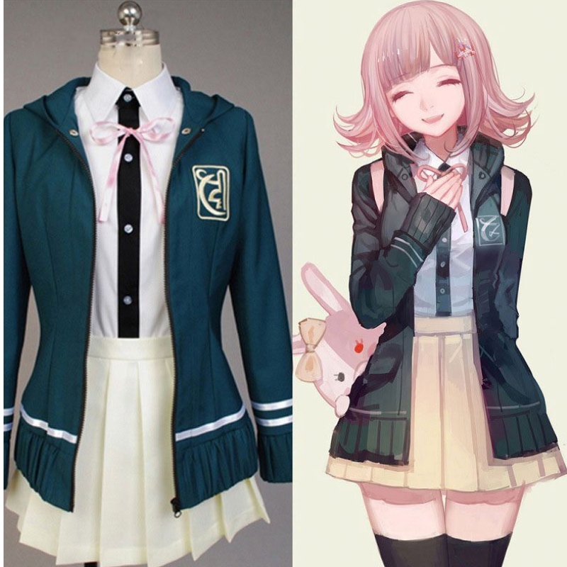 Uczniowie szkół średnich mundur anime Danganronpananami chiaki cosplay kostium krótki spódnica loli spódnica loli