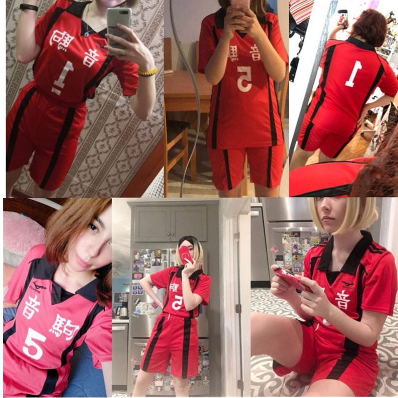 Dorosły Haikyuu Nekoma High School#5 1 Kenma Kozume Kuroo Tetsuro Cosplay Haikiyu Ball Team Jersey Sportswear Mundur