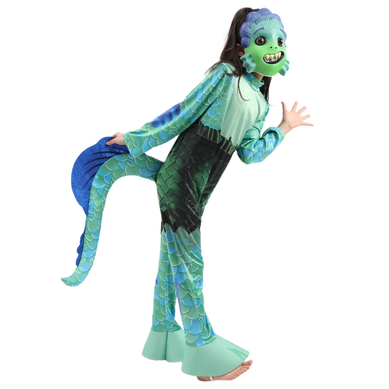 Nowy styl Kids Movie Sea Monster Cosplay Jescsuit Boys Luca Halloween Kostium dla dzieci