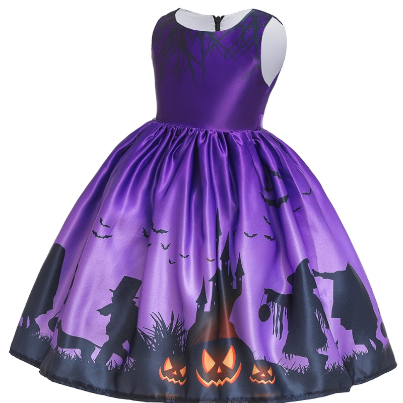 Ubrania dzieci wydrukuj Halloween Księżniczkę sukienkęna Halloween