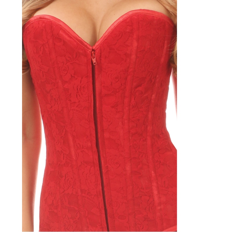 KORSET Czerwonej LACE OVERBUST