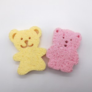 Gąbka do czyszczenia w kształcie małego niedźwiedzia Magiczna gąbka do kąpieli Gąbka do celulozy Biodegradowalna