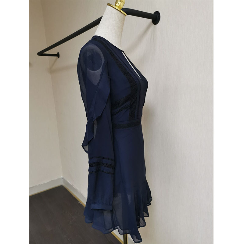 Moda hurtowa Francuska delikatna kwiatowa sukienka damska dla damskich odzieży eleganckie niestandardowe szyfon casual sukienki kobiety