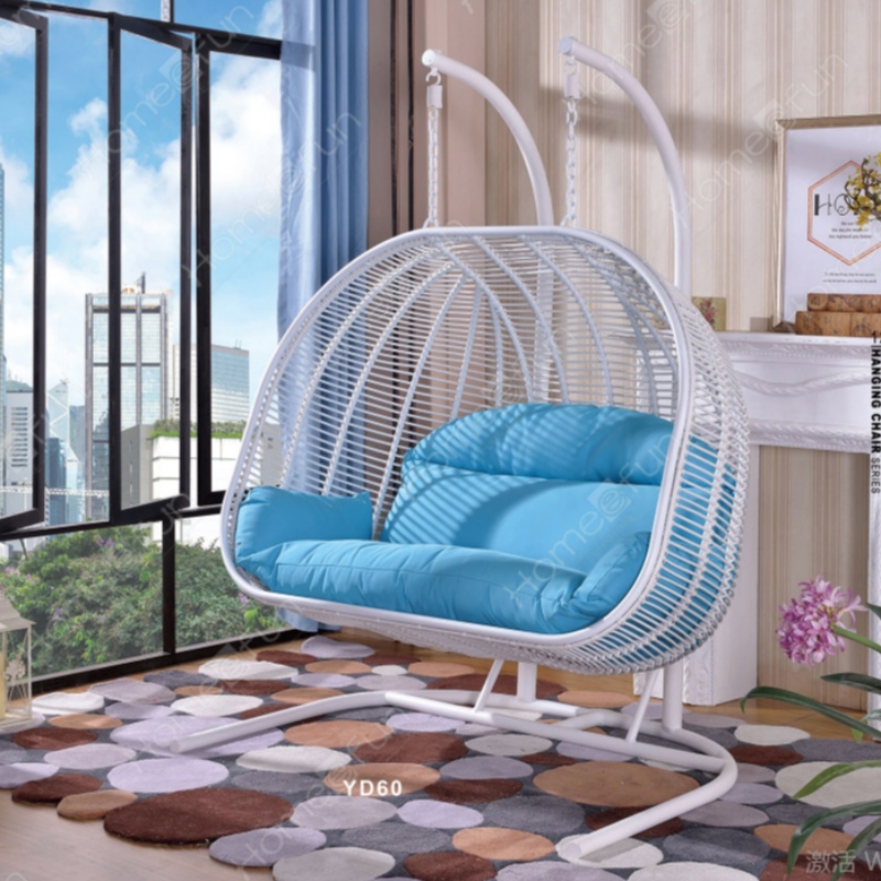 Wysokiej jakości wielokolorowe krzesło ratanowe wewnętrzne krzesło patio Egg Swing Wiszące krzesło Patio Garden Swing krzesło