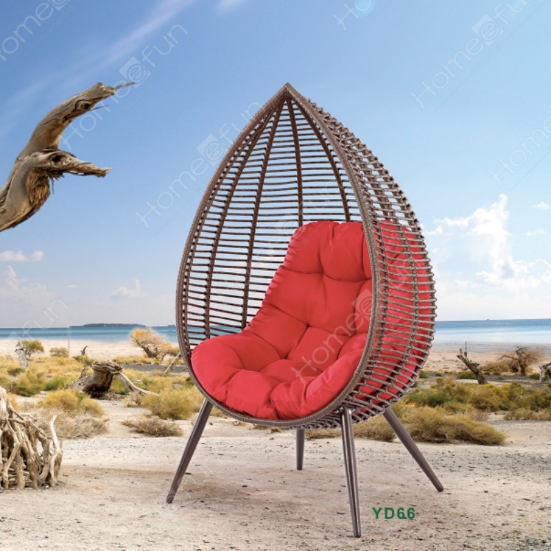 2022 Fabryka hurtowa hurtowa wysokiej jakości meble patio huśtawkowe jajko krzesło rekreacyjne wiklinowe krzesło rattanowe z poduszką i słupem