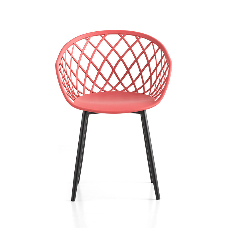 Nowoczesne meble ogrodowe pp plastikowa metalowa rama chaises plastyque fotela czerwone krzesła ogrodowe