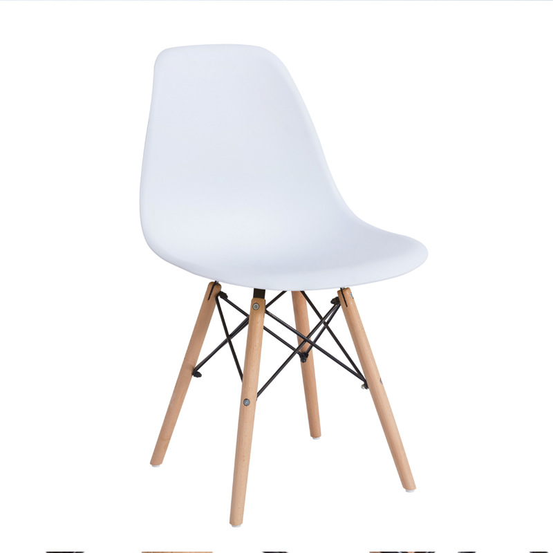 Doskonałe nordyckie meble domowe Plastikowe skórzane poduszki Drewniane krzesła tulipanowe Tropical Dining Chair Wyściełane krzesło skandynawskie