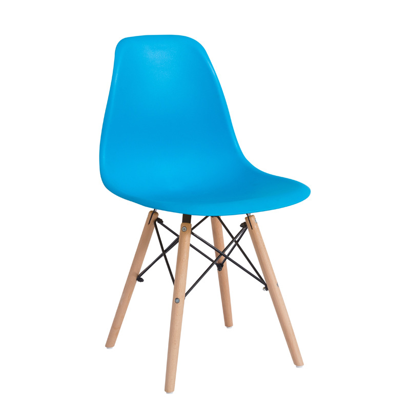 Doskonałe nordyckie meble domowe Plastikowe skórzane poduszki Drewniane krzesła tulipanowe Tropical Dining Chair Wyściełane krzesło skandynawskie