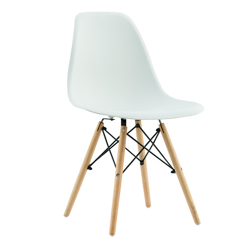 Doskonałe nordyckie meble domowe Plastikowe skórzane poduszki Drewniane krzesła tulipanowe Tropical Dining Chair Wyściełane krzesło skandynawskie