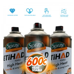 600 Celsjusza Wysokiej temperatury czarna i srebrna farba aerozolowa farba do sprayu o wysokim ogrzewaniu Farbanatryskowa akrylowa do pieca BBQ