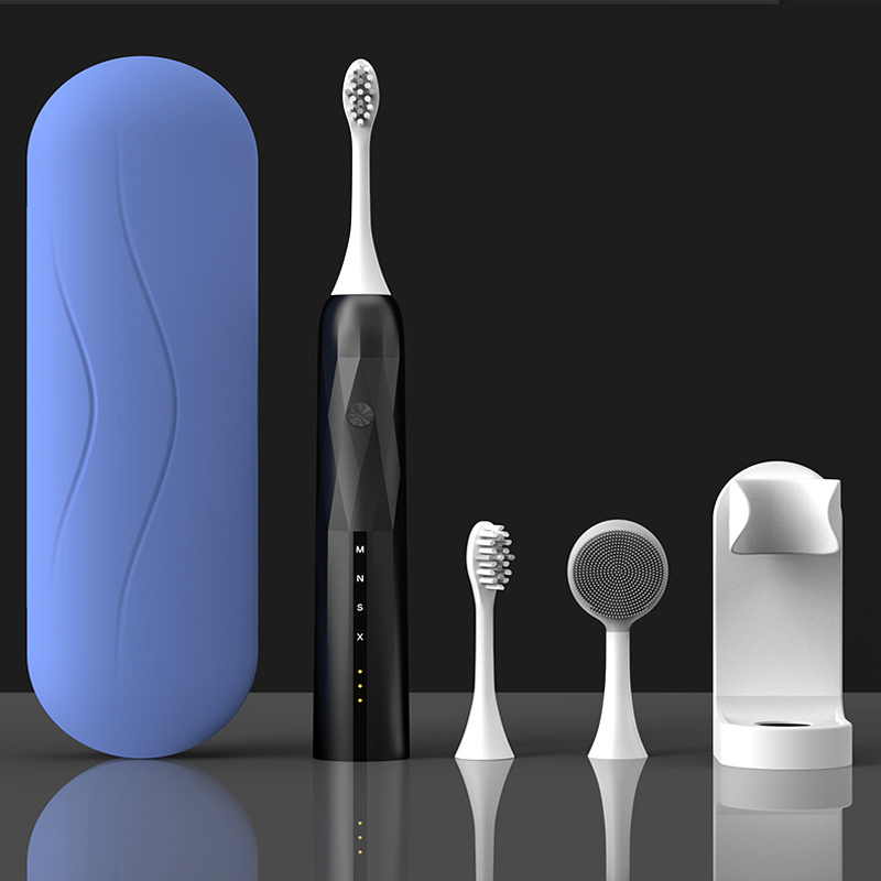 3D Profesjonalne wybielanie Sonic Electric Crush, ładowalne szczoteczki do zębów dla dorosłych i dzieci, wbudowany inteligentny timer, czyszczenie wodoodpornych szczoteczek do zębów, biało-różowe bule