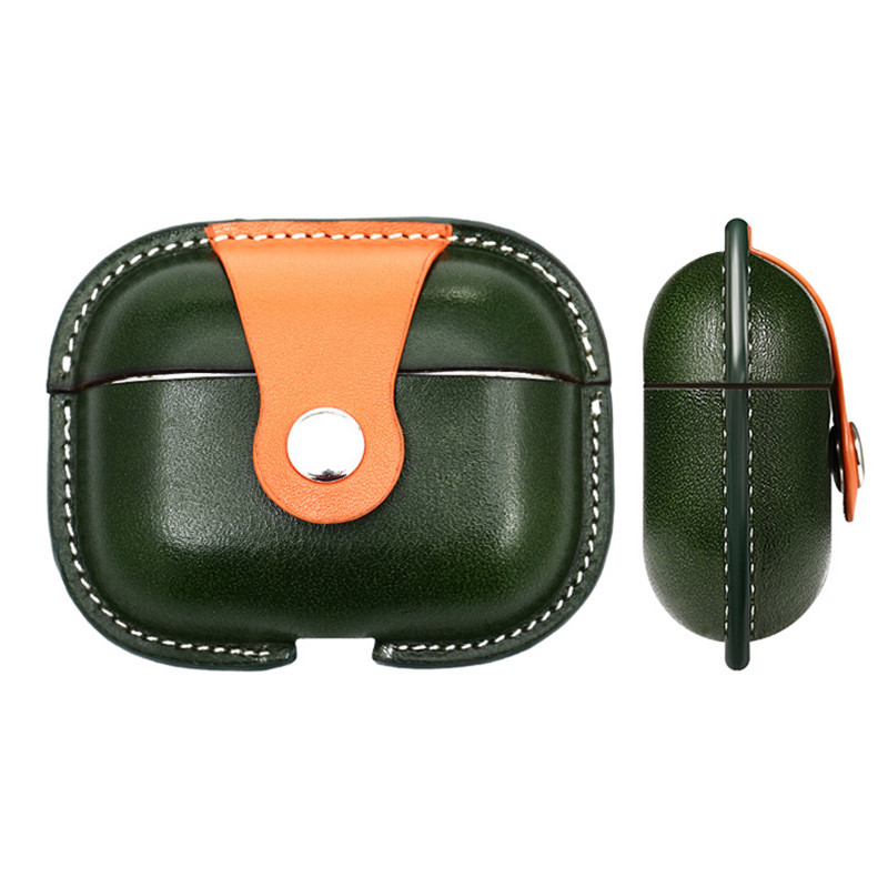 Nowy Apple Airpods Pro2 Case Protective, wojskowy zielony kolor zintegrowany obudowa cielęcia, obudowa z zestawem słuchawkowym Bluetooth odpornana skórzaną obudowę