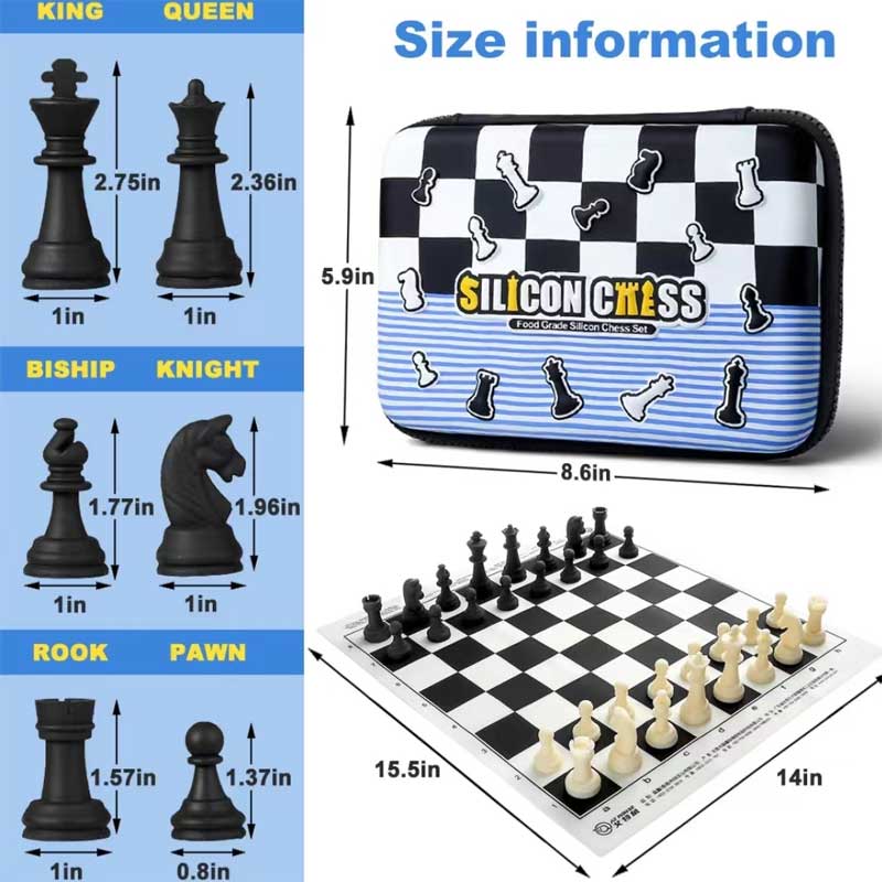 Silikonowe szachy edukacyjne zabawki silikonowe szachy i zestaw elementów