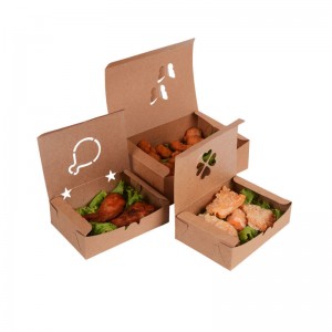 Hurtownia gastronomiczna danana wynos do dyspozycji Kraft Papier Szybki biodegradowalne przenośne opakowanie żywnościowe