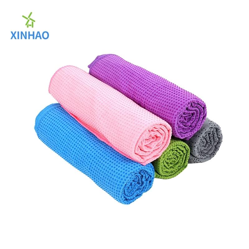 Różnorodne kolory Absorbing Mikrofibry Absorbing Solid Kolor Joga Hurtowe, PVC Silikonowy punkt przeciwpoślizgowy przyjazny dla skóry, odpowiednie dla fitness, jogi, pilates, jogi o wysokiej temperaturze
