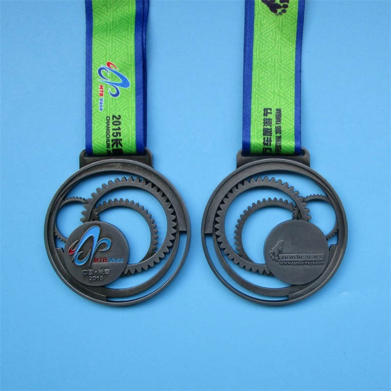 Puste projektowanieniestandardowych medali rowerowych Caster Metal Medals