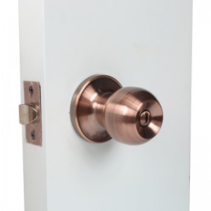 2501 Knob drzwi prywatności do sypialni i łazienki, wnętrze bezkluczykowych drzwi kulowych- antyczna miedź