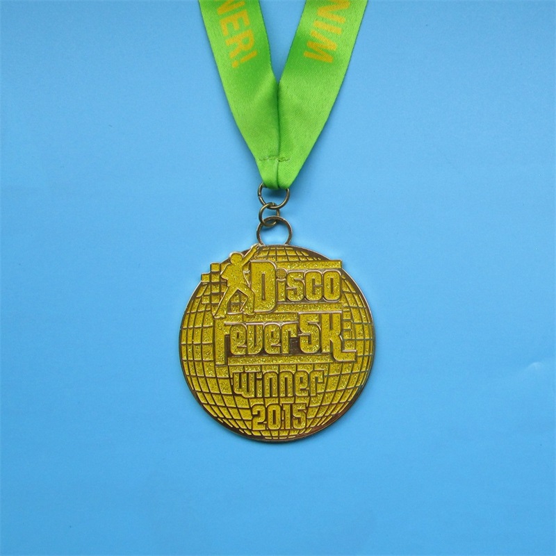 Medalenagradzane ze stopem wstążki Casting Gold Srebrne Brązowe Medale sportowe