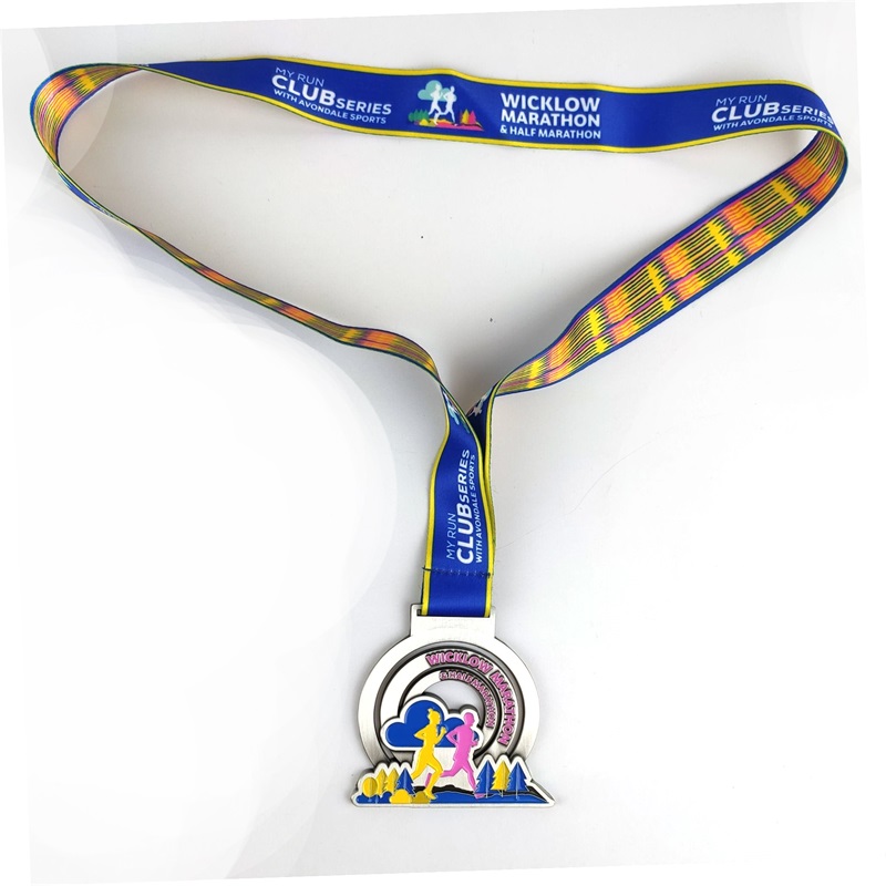 Medale biegowe maratonu kolorowe miękkie metalowe metalowe medale