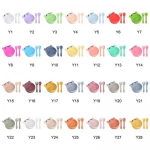 Zestaw karmienia dziecięce silikonowy łyżka łyżka łyżka dla malucha dzieci słodkie zwierzę zwierzęta krzemowe