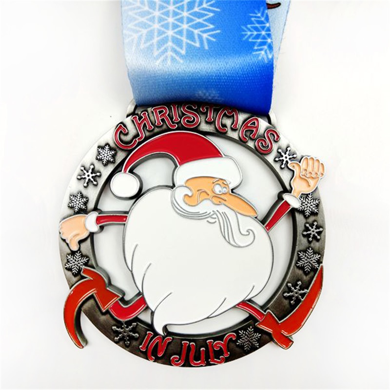 Mikołaj Running Medals Custom Medals Prezentna świąteczne metalowe medale z klejnotami