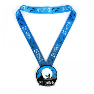 7/8-calowy matowy black metalowy medal Halloween Luminous Night Medale