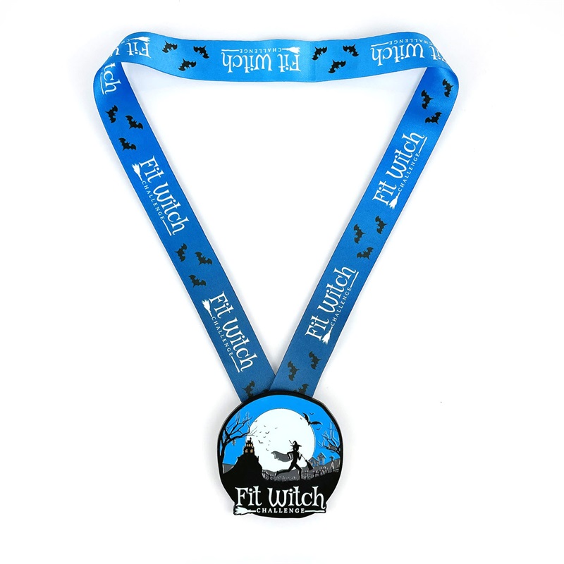 7/8-calowy matowy black metalowy medal Halloween Luminous Night Medale